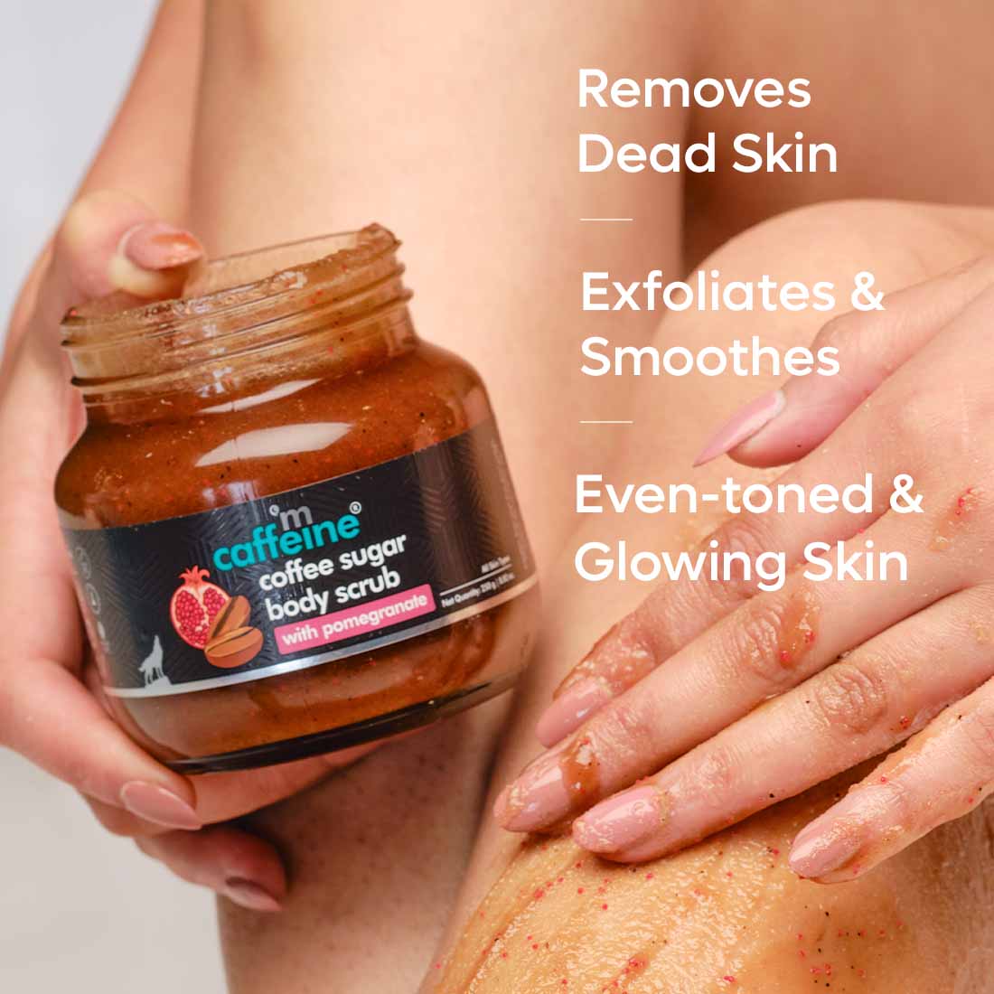 Mcaffeine Coffee Sugar Body Scrub with Pomegranate 250 gm | Blend Of Coffee & Pomegranate | Exfoliates Dead Skin | Smoothens & Even Toned Skin | For Glowing Skin | Fresh Pomegranate Coffee Aroma | For All Skin Type, Pack of 1 Mcaffeine Coffee Sugar Body Scrub with Pomegranate 250 gm | Blend Of Coffee & Pomegranate | Exfoliates Dead Skin | Smoothens & Even Toned Skin | For Glowing Skin | Fresh Pomegranate Coffee Aroma | For All Skin Type, Pack of 1