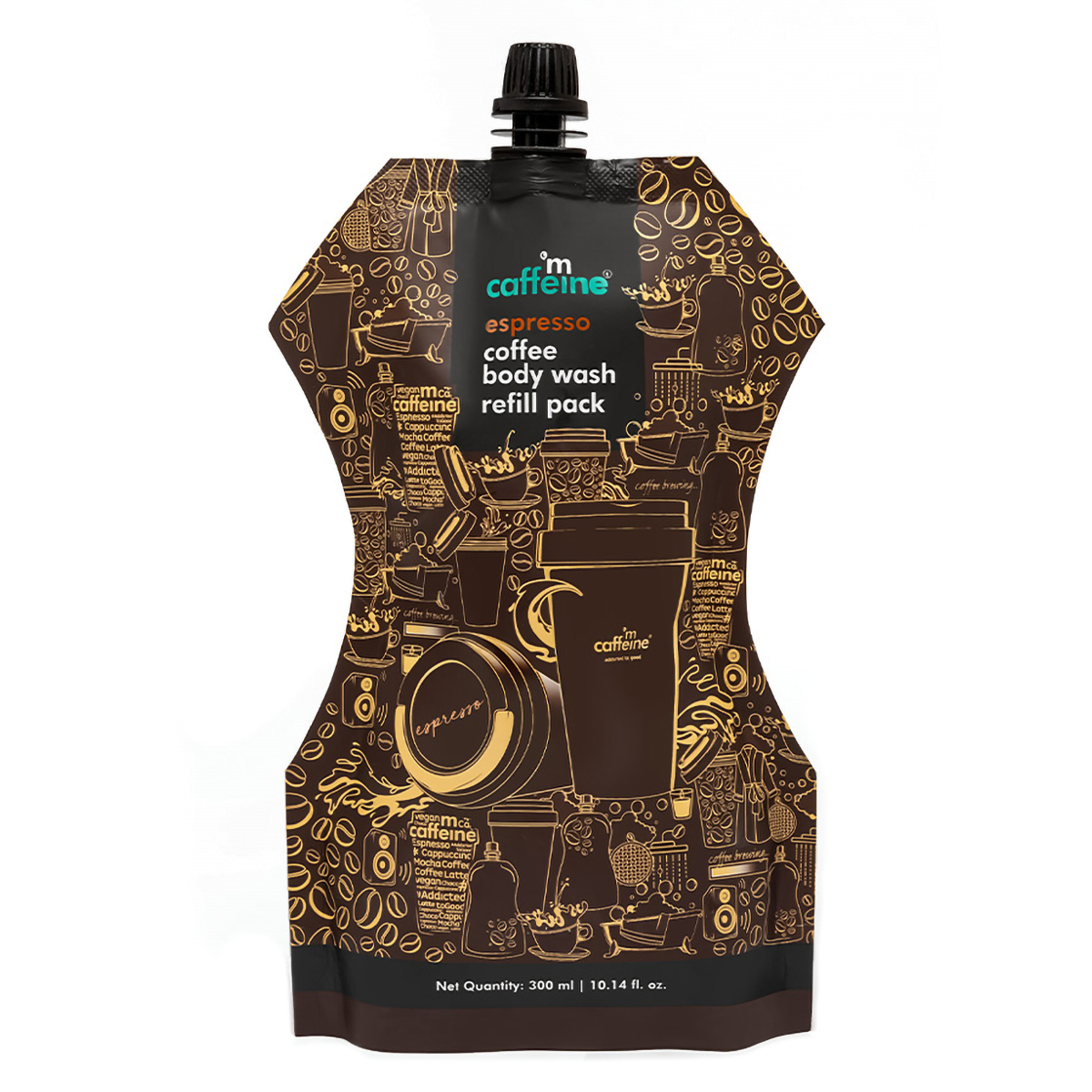 Mcaffeine Espresso Coffee Body Wash 300 ml Refill Pack | Coffee, Caffiene, Natural AHA | Exfoliates & Smoothens Skin | Even Out Skin Tone | For Men & Women | For All Skin Type, Pack of 1 Mcaffeine Espresso Coffee Body Wash 300 ml Refill Pack | Coffee, Caffiene, Natural AHA | Exfoliates & Smoothens Skin | Even Out Skin Tone | For Men & Women | For All Skin Type, Pack of 1