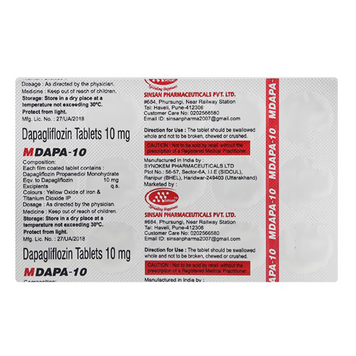 Mdapa 10 Tablet 15's, Pack of 15 TABLETS Mdapa 10 Tablet 15's, Pack of 15 TABLETS