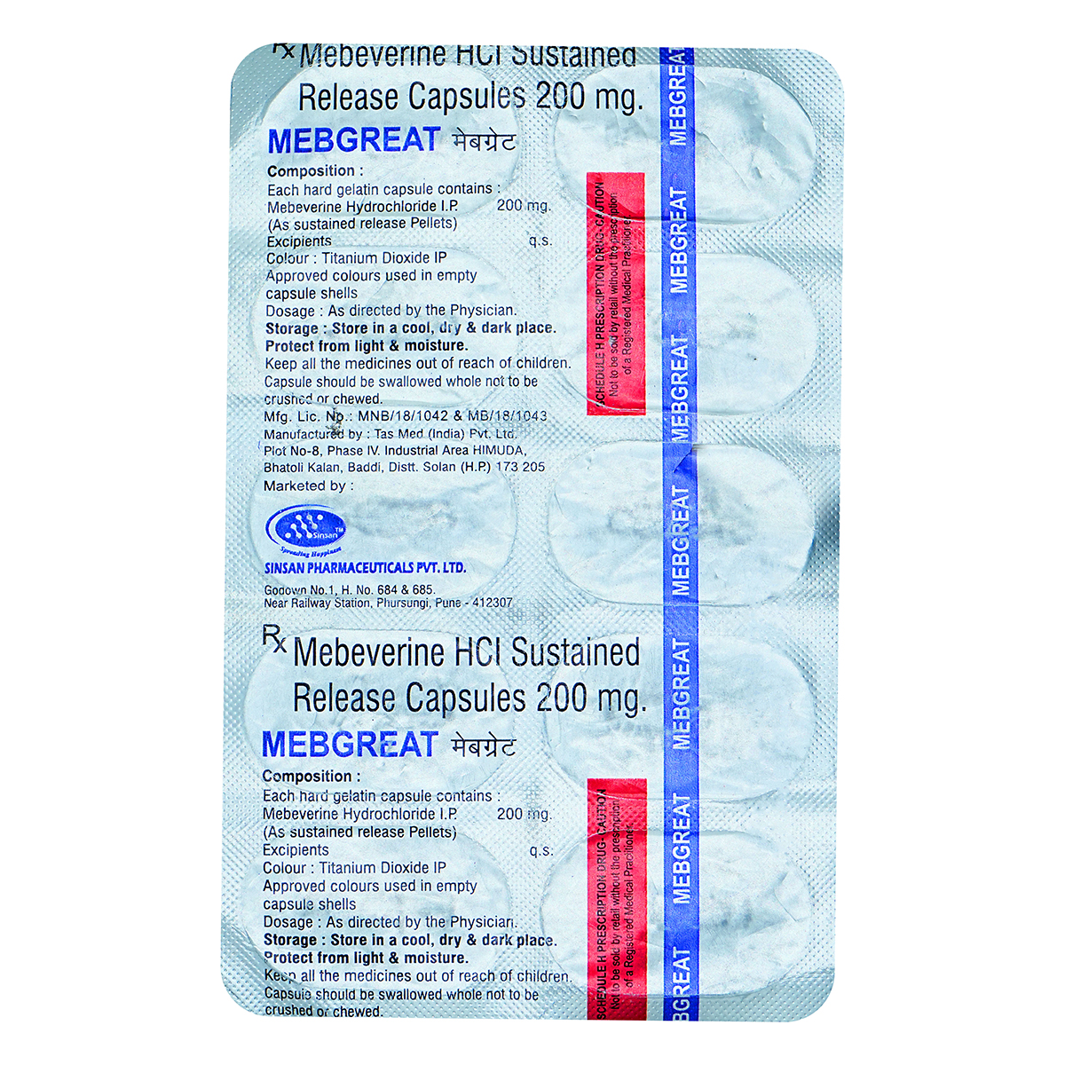 Mebgreat 200 mg Capsule 10's, Pack of 10 CapsuleS Mebgreat 200 mg Capsule 10's, Pack of 10 CapsuleS