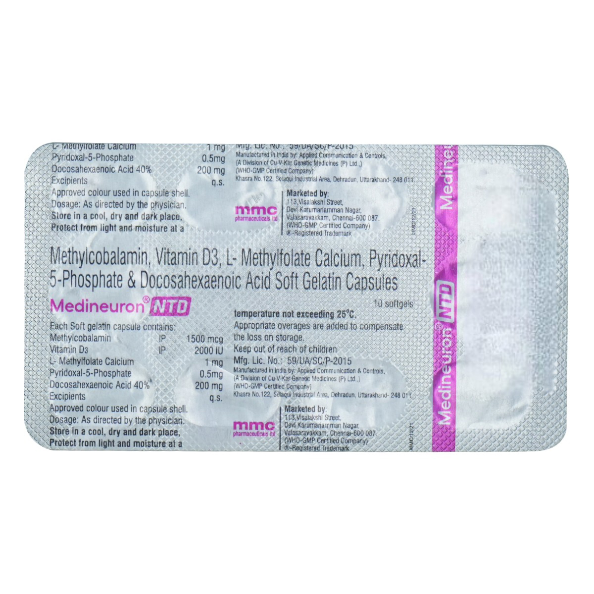 Medineuron NTD Softgel Capsule 10's, Pack of 10 Medineuron NTD Softgel Capsule 10's, Pack of 10