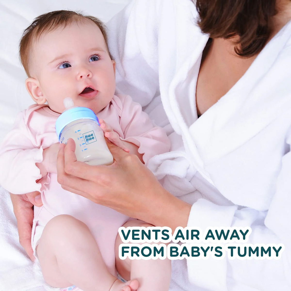 Mee Mee Milk-Safe Feeding Bottle with Anti-Colic Teat, 125 ml, Pack of 1 Mee Mee Milk-Safe Feeding Bottle with Anti-Colic Teat, 125 ml, Pack of 1