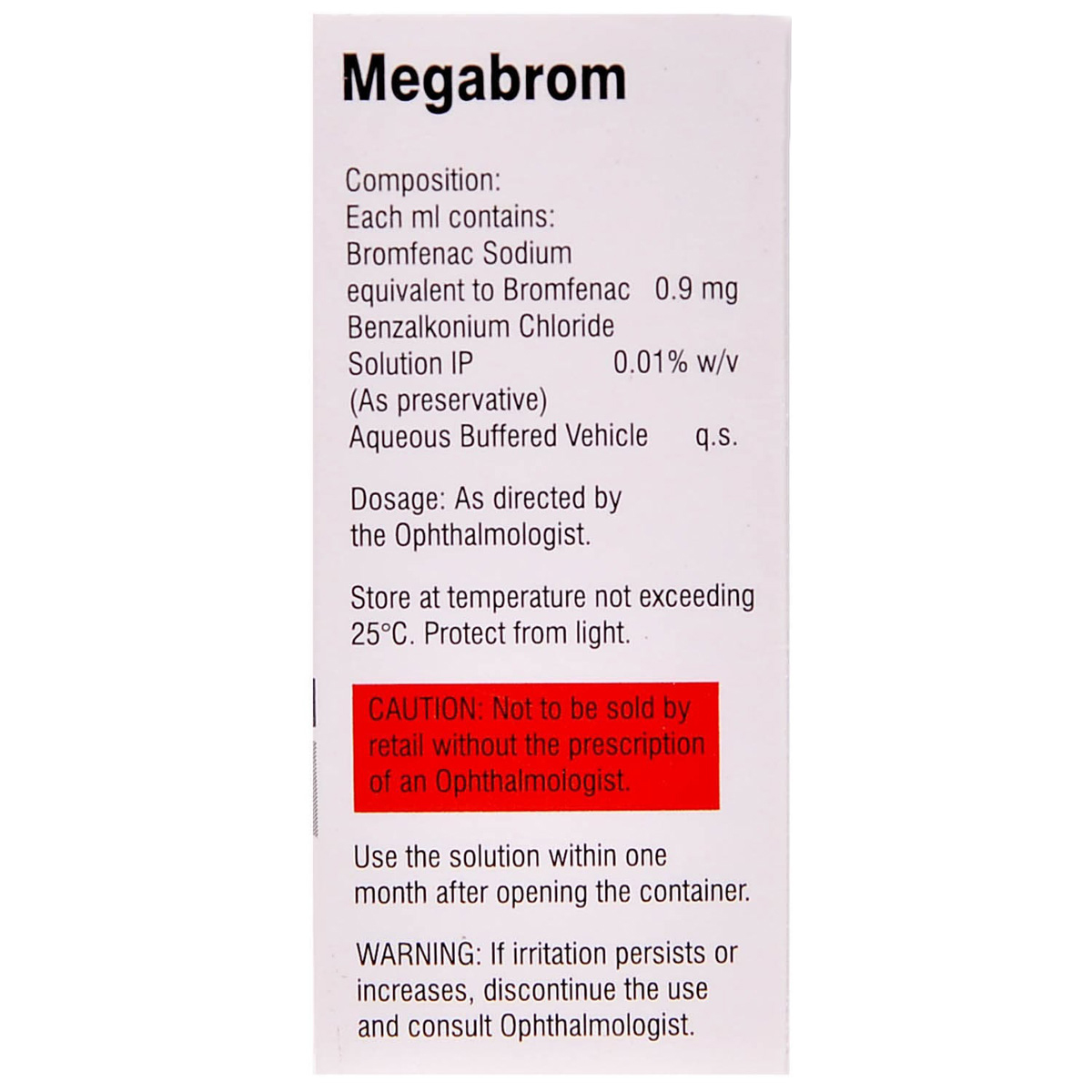 Megabrom Eye Drops 5 ml, Pack of 1 EYE DROPS Megabrom Eye Drops 5 ml, Pack of 1 EYE DROPS