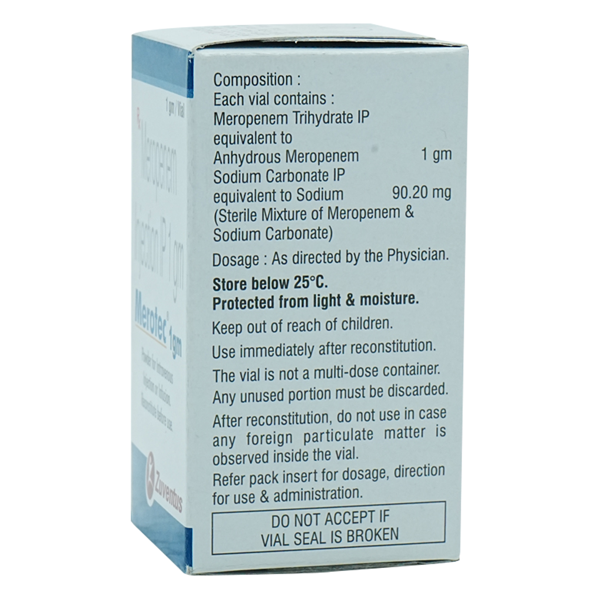 Merotec 1 gm Injection 1's, Pack of 1 INJECTION Merotec 1 gm Injection 1's, Pack of 1 INJECTION