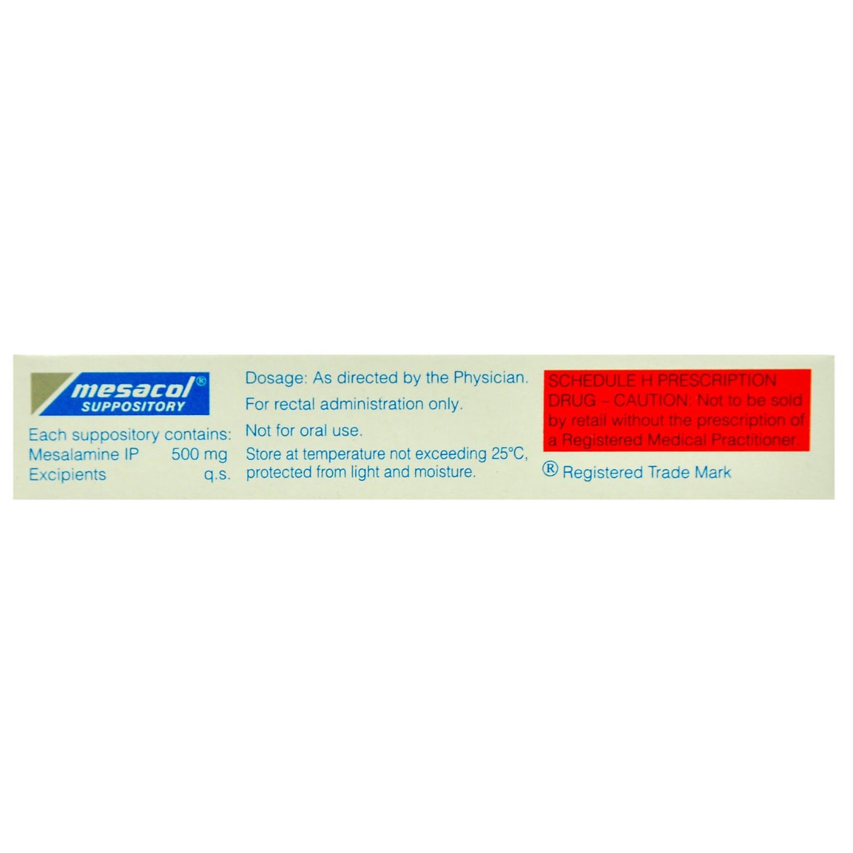 Mesacol Suppository 5's, Pack of 5 SUPPOSITORYS Mesacol Suppository 5's, Pack of 5 SUPPOSITORYS