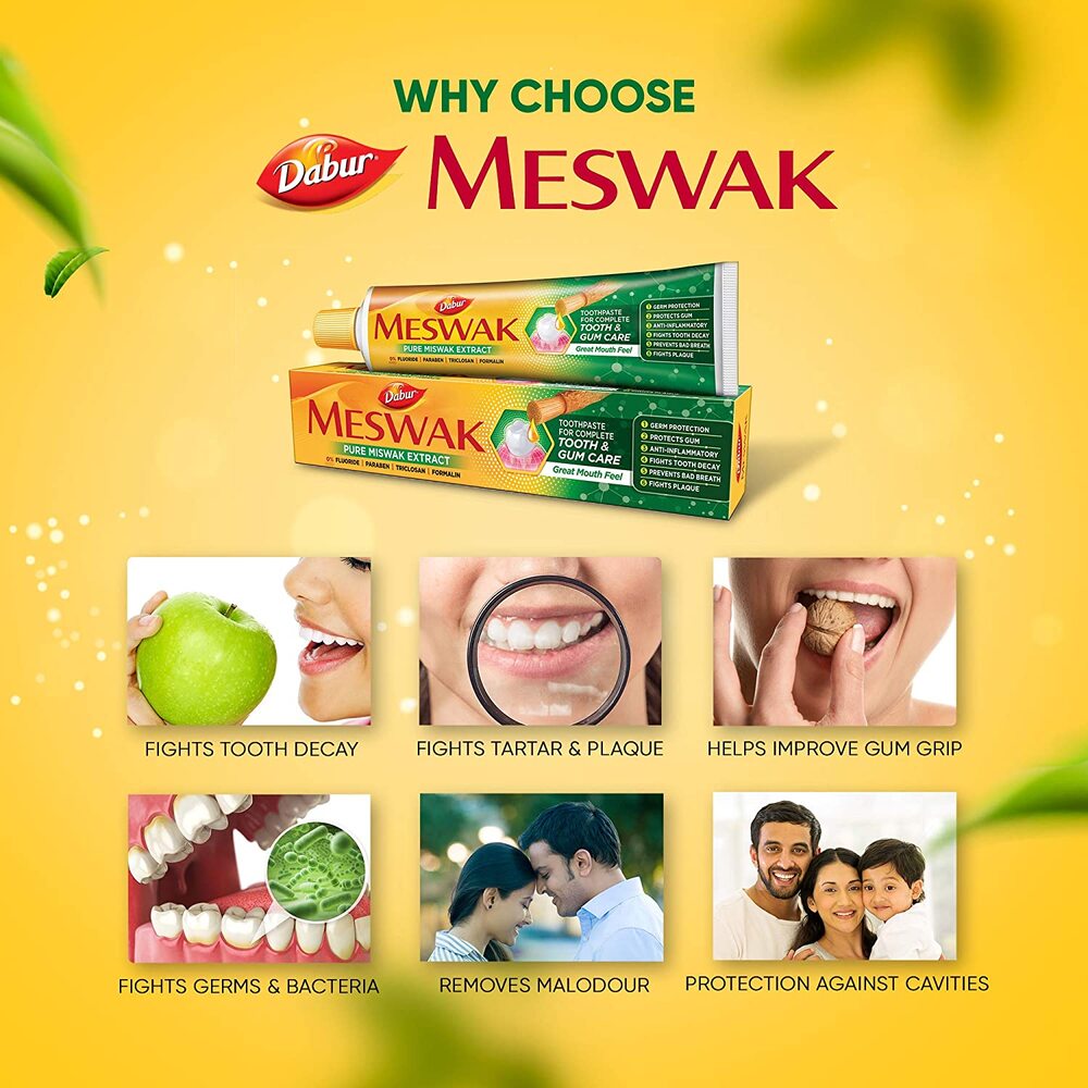 Dabur Meswak Complete Tooth & Gum Care Toothpaste, 200 gm, Pack of 1 Dabur Meswak Complete Tooth & Gum Care Toothpaste, 200 gm, Pack of 1