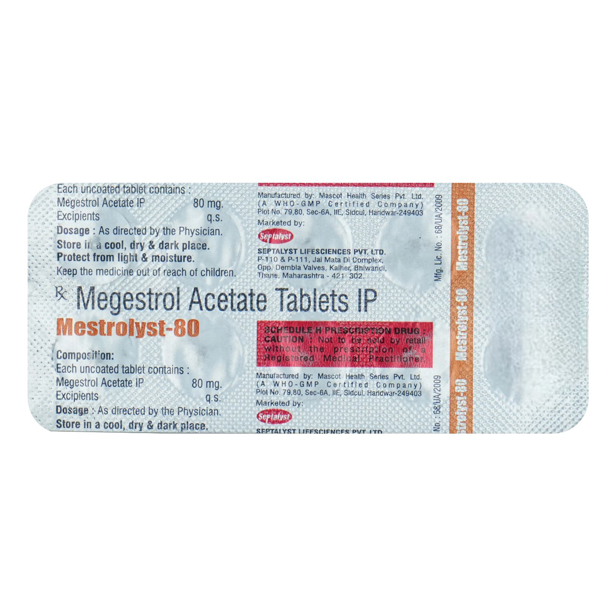 Mestrolyst 80 mg Tablet 10's, Pack of 10 TabletS Mestrolyst 80 mg Tablet 10's, Pack of 10 TabletS