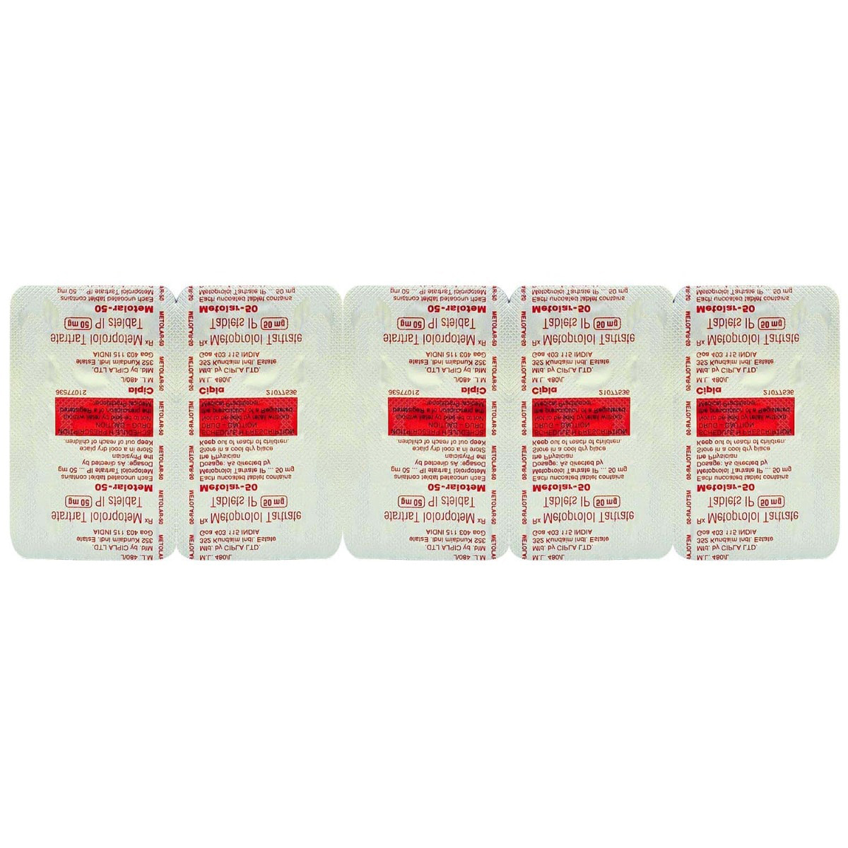 Metolar-50 Tablet 15's, Pack of 15 TABLETS Metolar-50 Tablet 15's, Pack of 15 TABLETS
