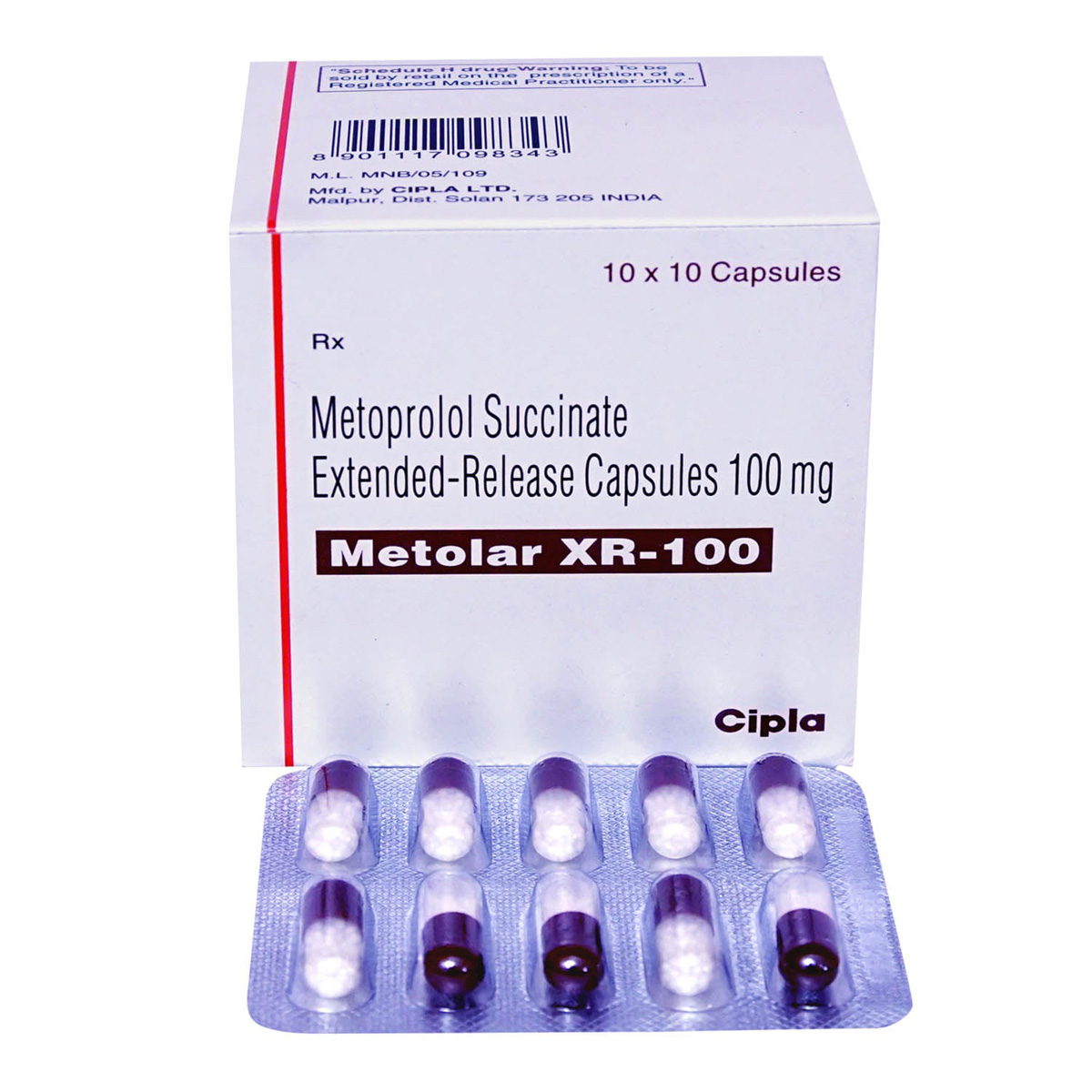 Metolar-XR 100 Capsule 10's, Pack of 10 CAPSULES Metolar-XR 100 Capsule 10's, Pack of 10 CAPSULES