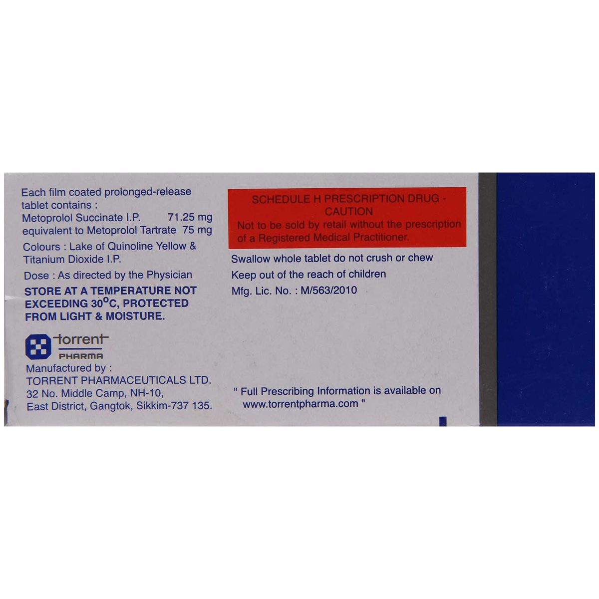 Metocard XL 75 Tablet 10's, Pack of 10 TABLETS Metocard XL 75 Tablet 10's, Pack of 10 TABLETS