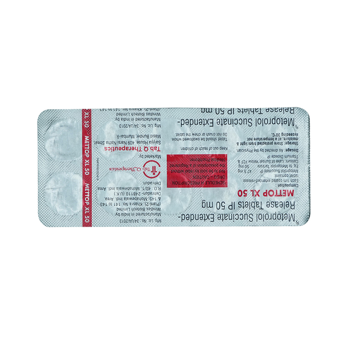 Mettop XL 50 Tablet 10's, Pack of 10 TABLETS Mettop XL 50 Tablet 10's, Pack of 10 TABLETS