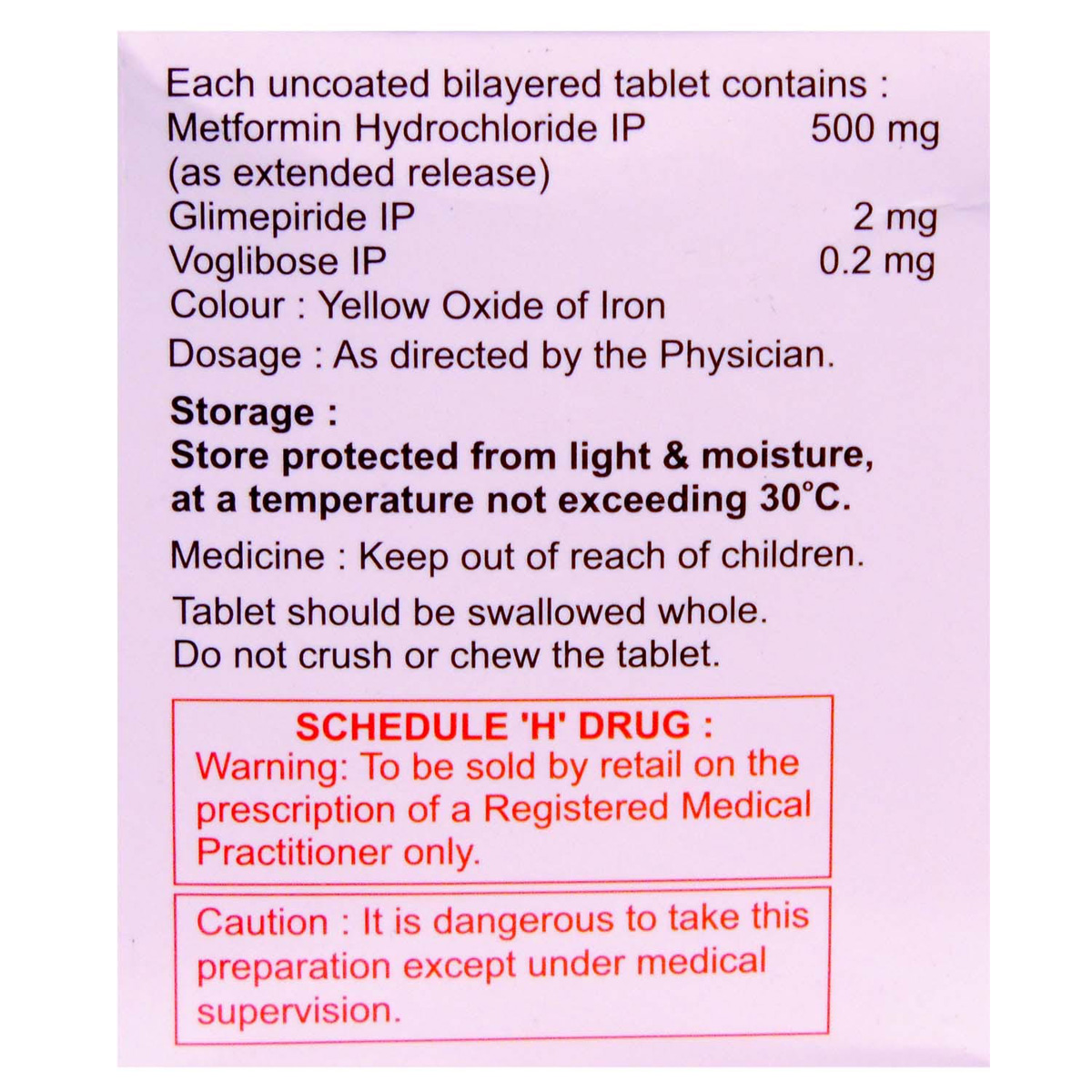Metffil VG 2 Tablet 15's, Pack of 15 TABLETS Metffil VG 2 Tablet 15's, Pack of 15 TABLETS