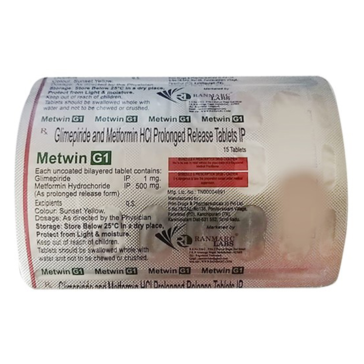 Metwin G1 Tablet 15's, Pack of 15 TABLETS Metwin G1 Tablet 15's, Pack of 15 TABLETS