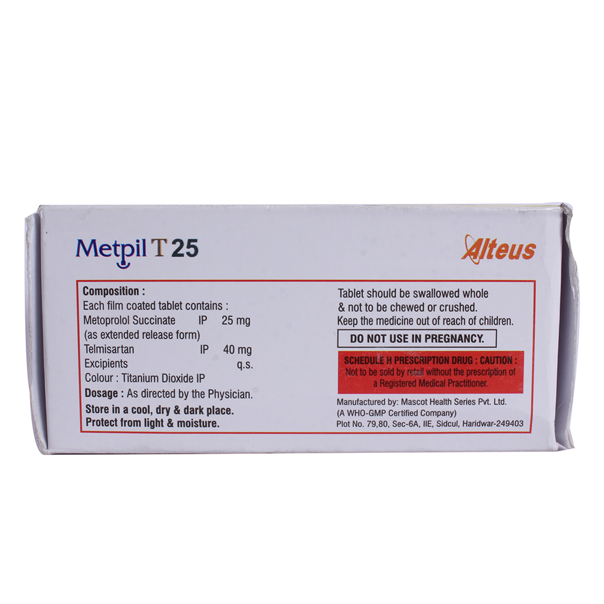 Metpil T 25 Tablet 15's, Pack of 15 TABLETS Metpil T 25 Tablet 15's, Pack of 15 TABLETS