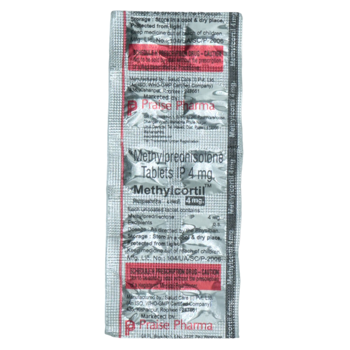 Methylcortil 4 mg Tablet 10's Methylcortil 4 mg Tablet 10's