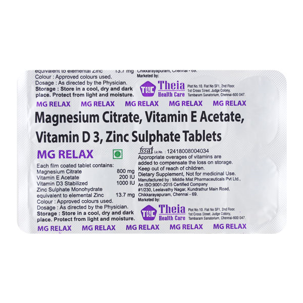 Mg Relax Tablet 10'S, Pack of 10 Mg Relax Tablet 10'S, Pack of 10