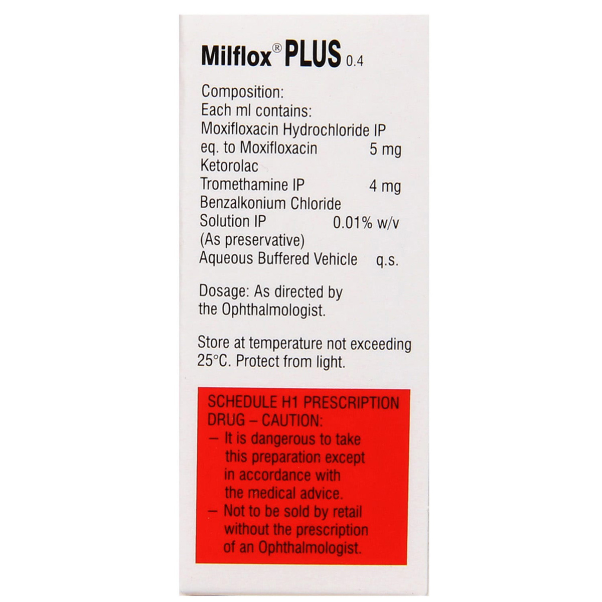 Milflox Plus 0.4 Eye Drops 5 ml, Pack of 1 EYE DROPS Milflox Plus 0.4 Eye Drops 5 ml, Pack of 1 EYE DROPS