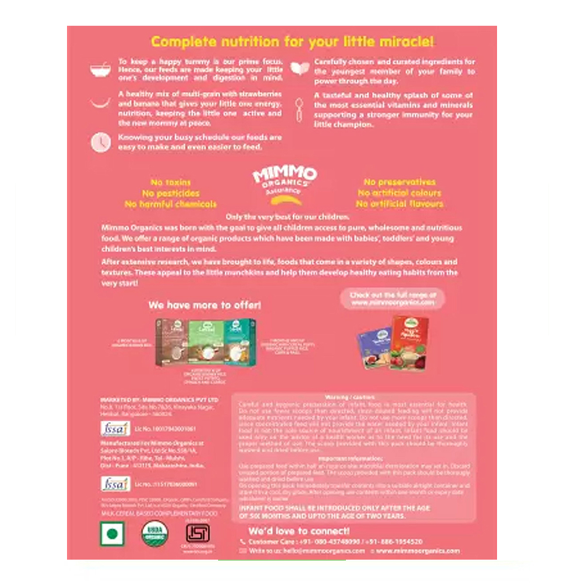 Mimmo Organics Multi-Grain with Strawberries and Banana Baby Cereal 10+Months, 200 gm Refill Pack, Pack of 1 Mimmo Organics Multi-Grain with Strawberries and Banana Baby Cereal 10+Months, 200 gm Refill Pack, Pack of 1