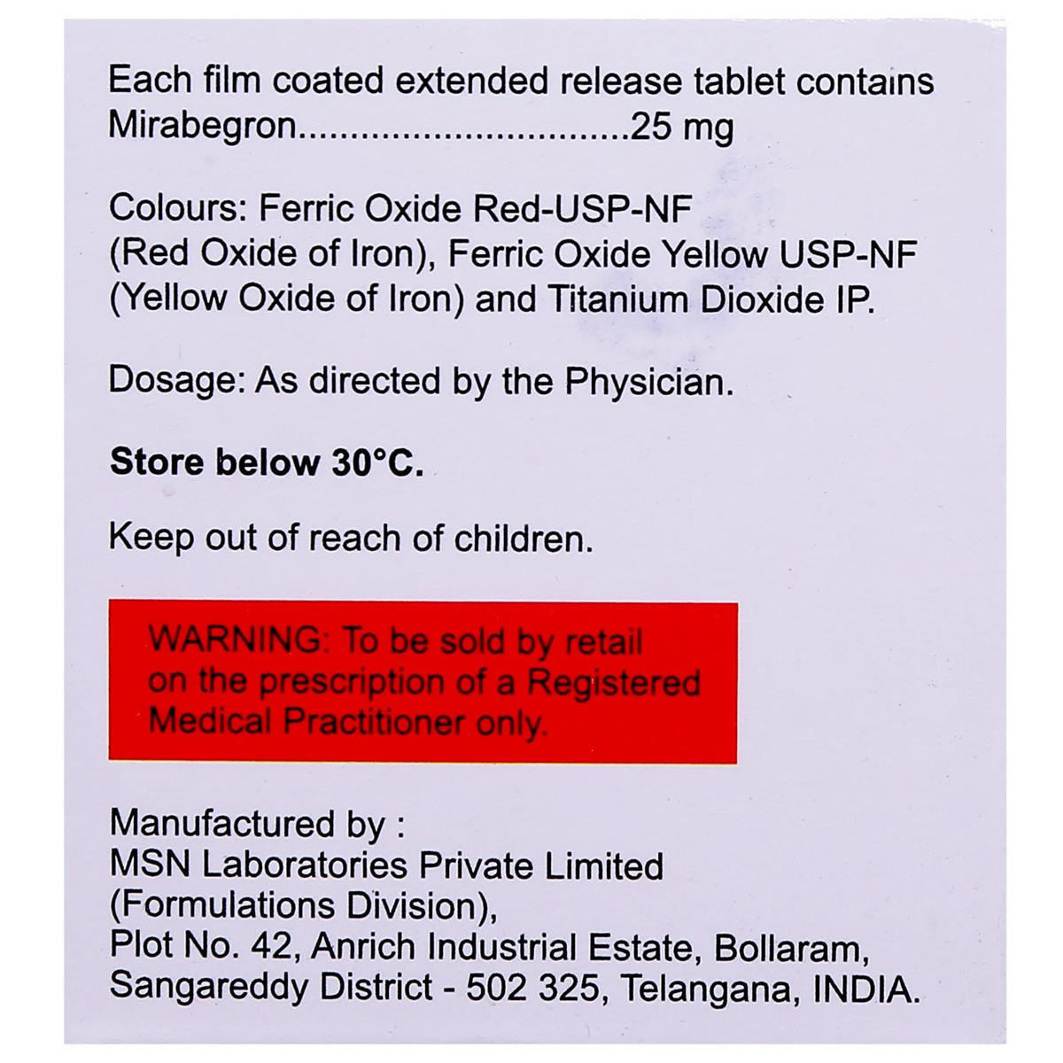 Mirakem 25 ER Tablet 10's, Pack of 10 TABLET ERS Mirakem 25 ER Tablet 10's, Pack of 10 TABLET ERS