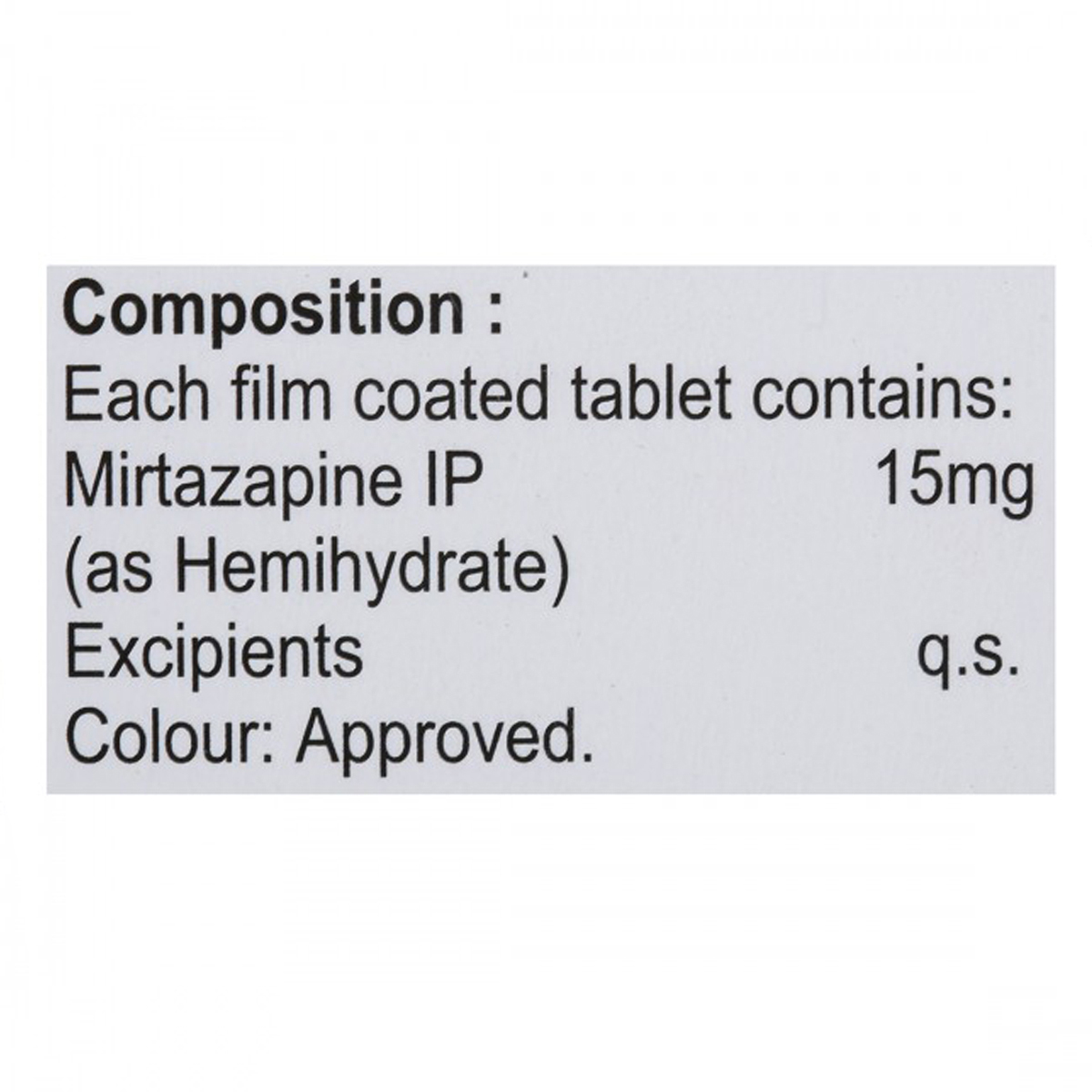 Mirtex 15 mg Tablet 15's, Pack of 15 TabletS Mirtex 15 mg Tablet 15's, Pack of 15 TabletS