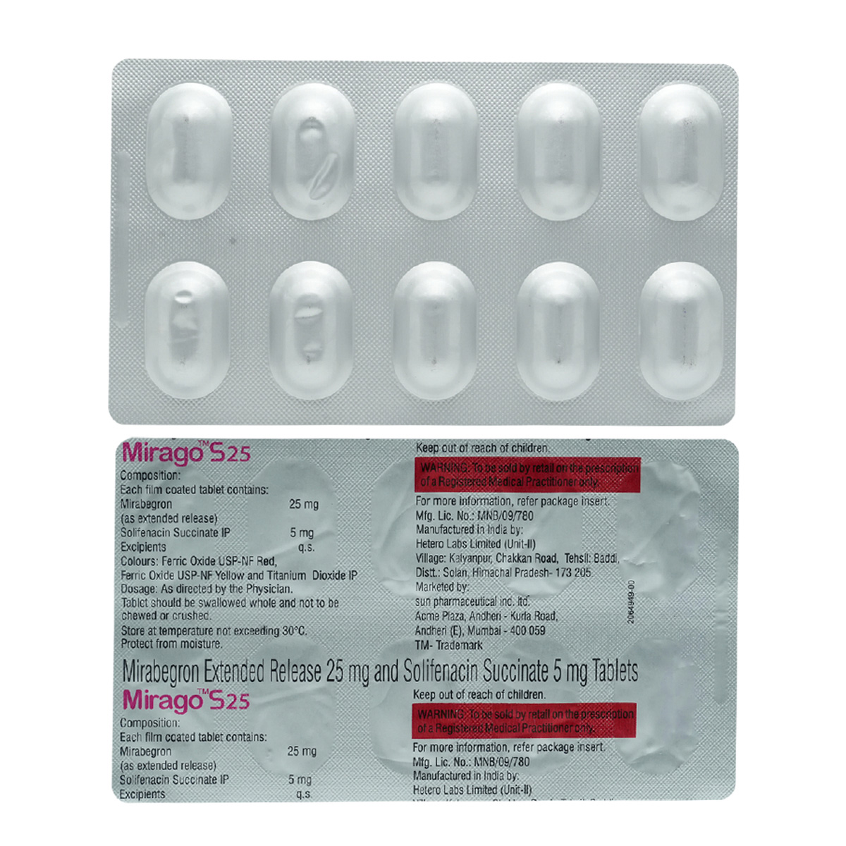 Mirago S 25 Tablet 10's, Pack of 10 Mirago S 25 Tablet 10's, Pack of 10