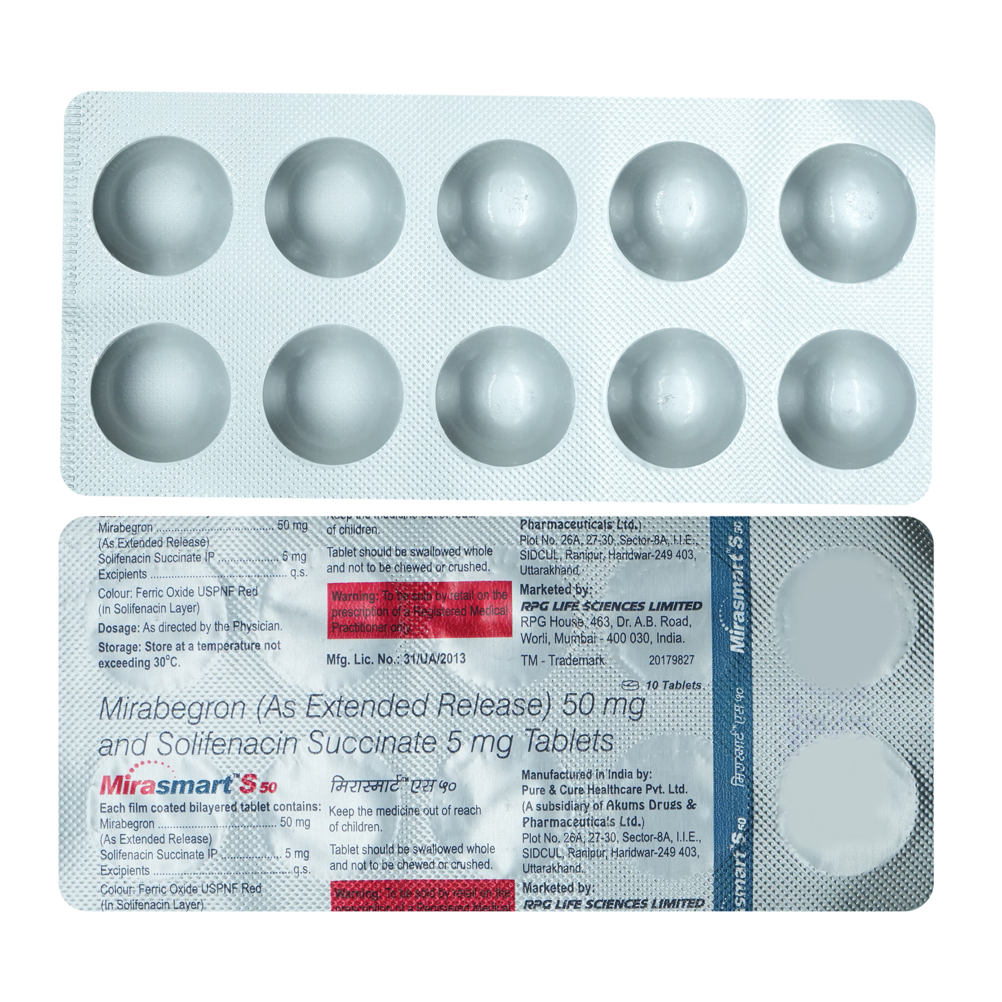 Mirasmart S 50 Tablet 10's, Pack of 10 Mirasmart S 50 Tablet 10's, Pack of 10