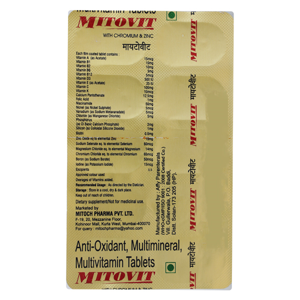 Mitovit Tablet 10's, Pack of 10 TABLETS Mitovit Tablet 10's, Pack of 10 TABLETS