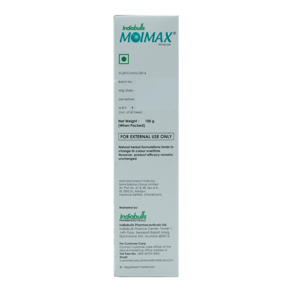 Moimax Moisturizer Cream 100 gm, Pack of 1 Moimax Moisturizer Cream 100 gm, Pack of 1