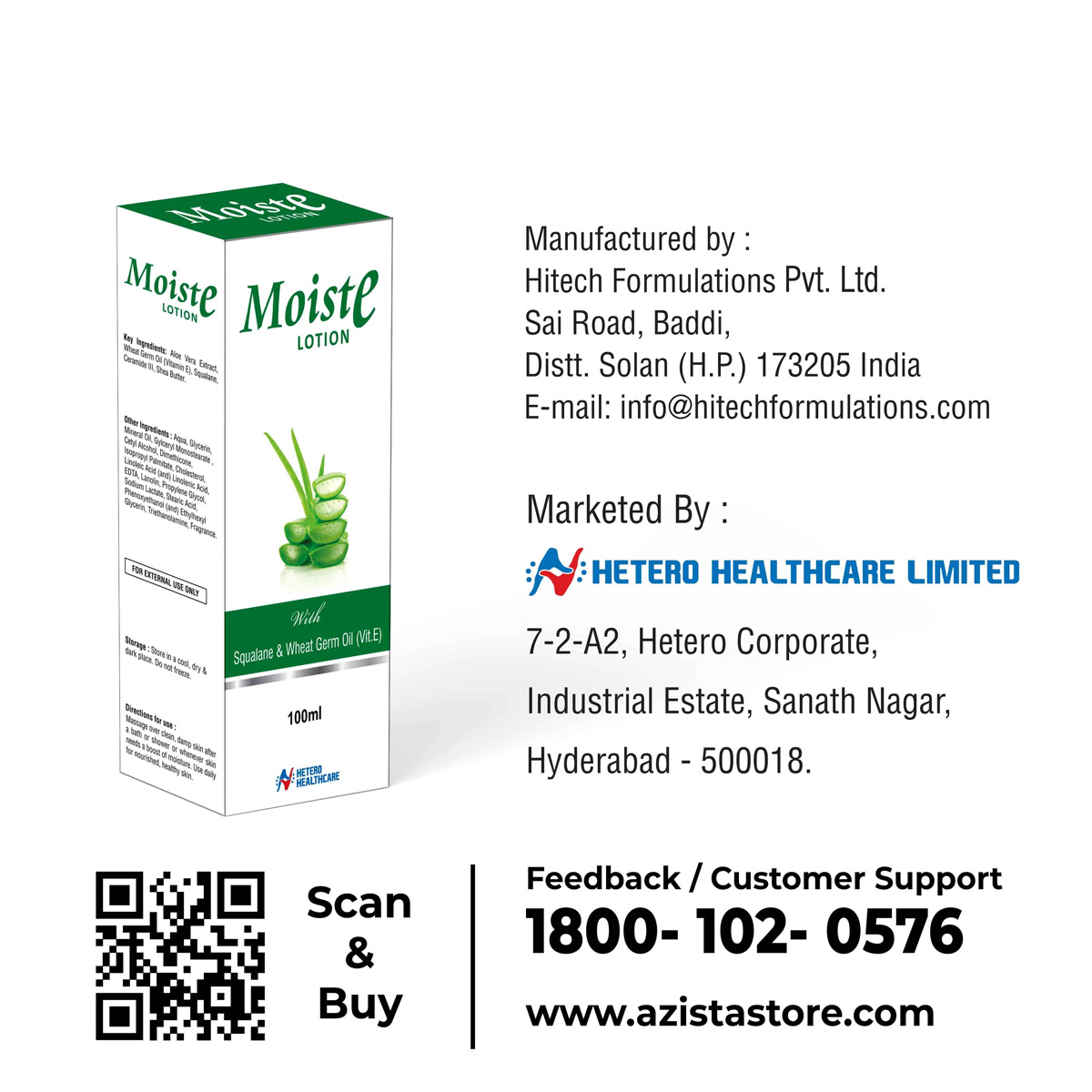 Moiste Lotion 100 ml, Pack of 1 Moiste Lotion 100 ml, Pack of 1