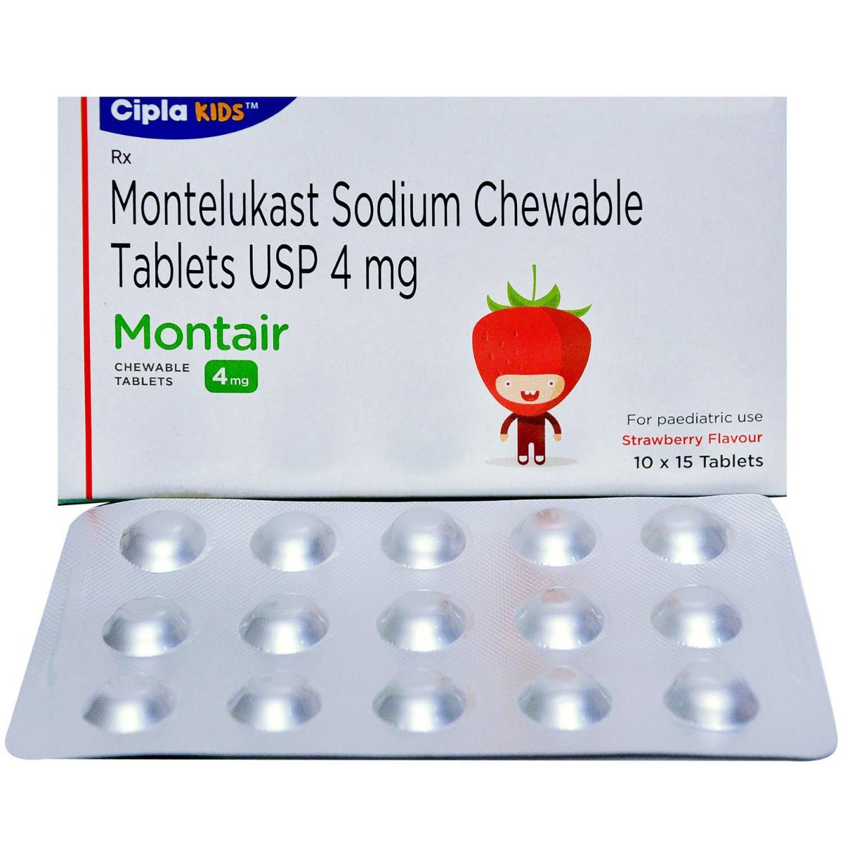 Montair 4 mg Chewable Tablet 15's, Pack of 15 TABLETS Montair 4 mg Chewable Tablet 15's, Pack of 15 TABLETS