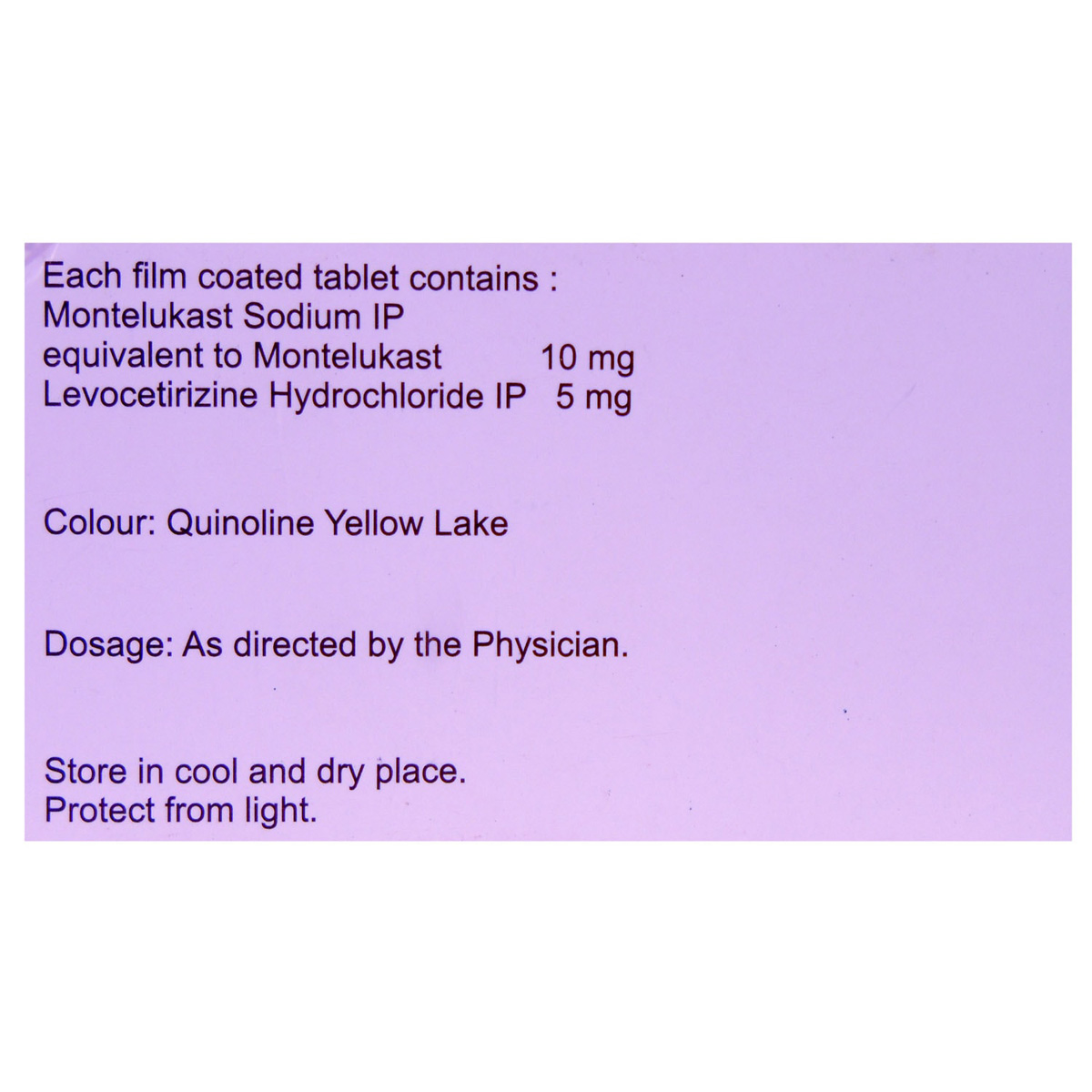 Montemac L Tablet 10's, Pack of 10 TABLETS Montemac L Tablet 10's, Pack of 10 TABLETS