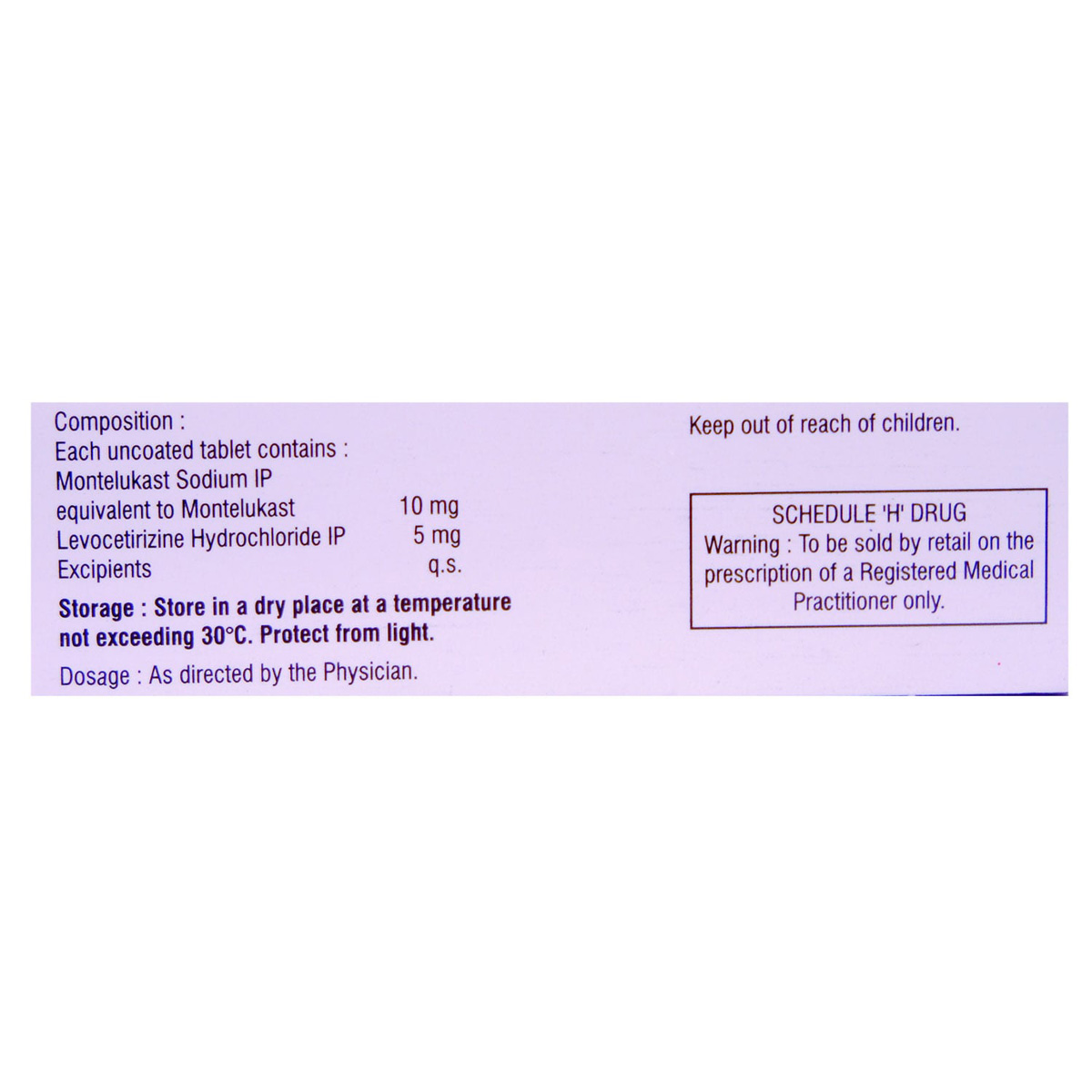 Monticope Tablet 10's, Pack of 10 TABLETS Monticope Tablet 10's, Pack of 10 TABLETS