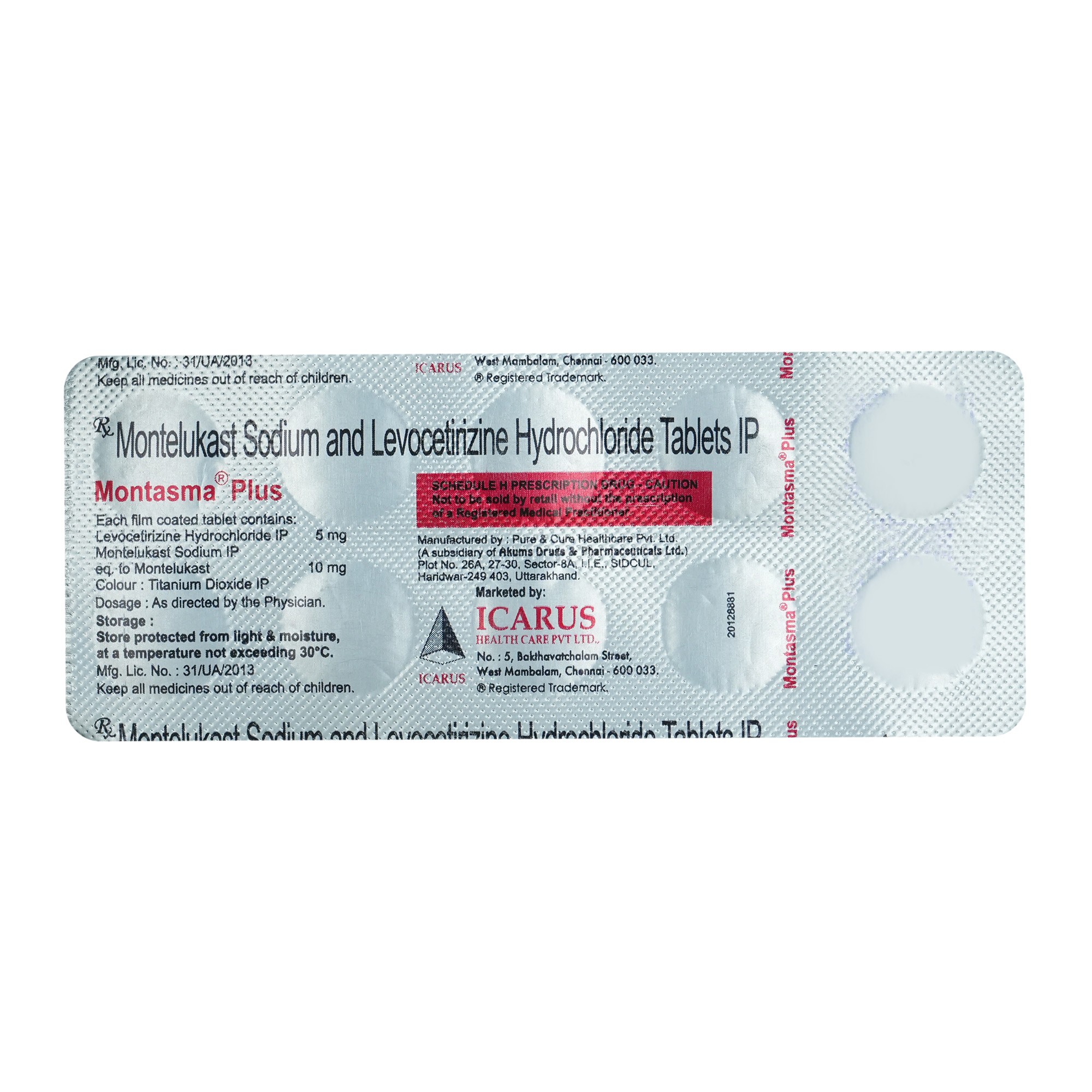 Montasma Plus Tablet 10's, Pack of 10 TABLETS Montasma Plus Tablet 10's, Pack of 10 TABLETS