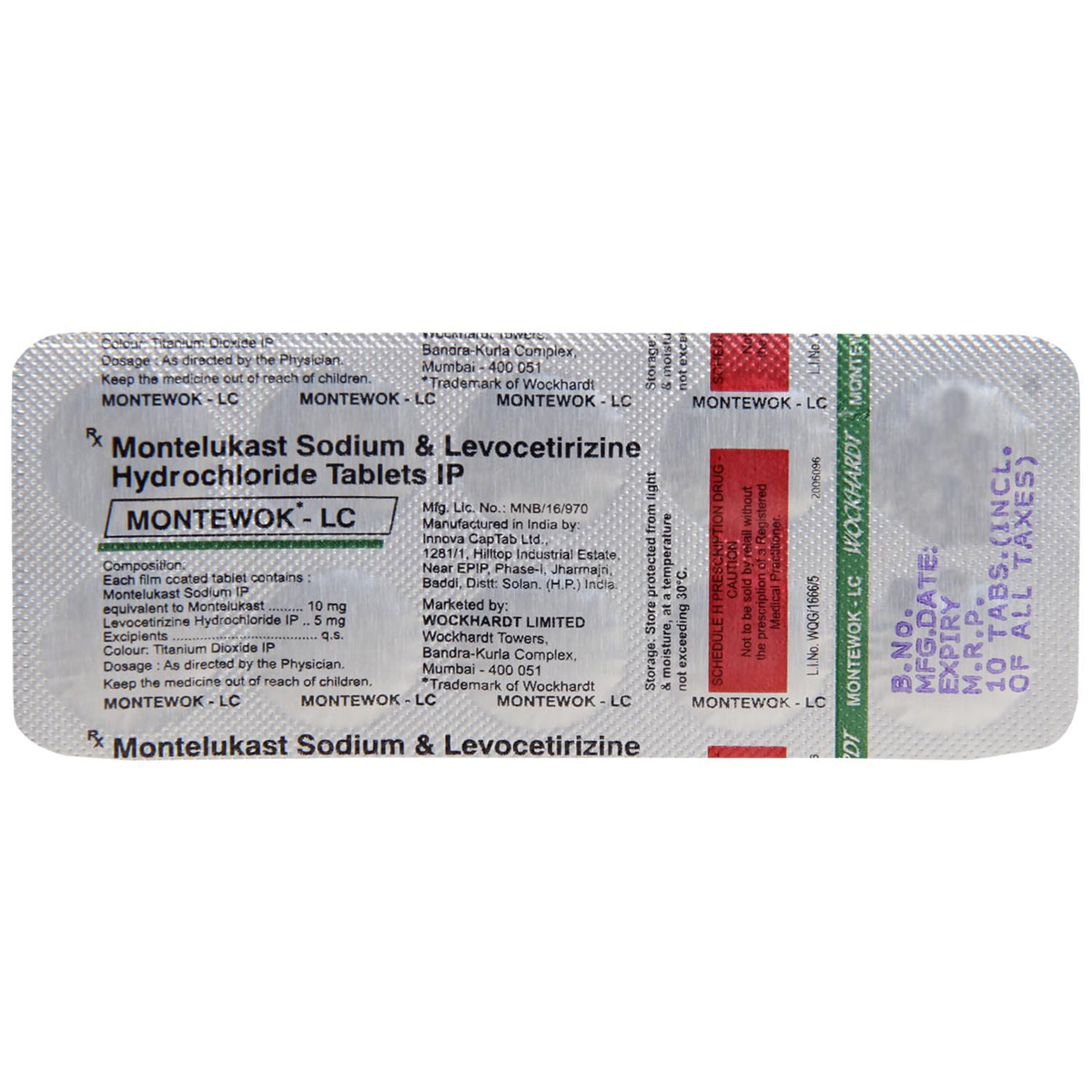 Montewok-LC Tablet 10's, Pack of 10 TABLETS Montewok-LC Tablet 10's, Pack of 10 TABLETS