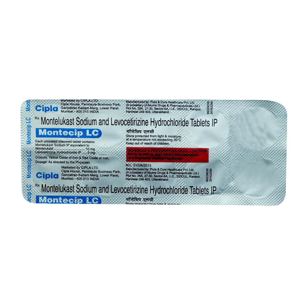 Montecip LC Tablet 10's, Pack of 10 TabletS Montecip LC Tablet 10's, Pack of 10 TabletS