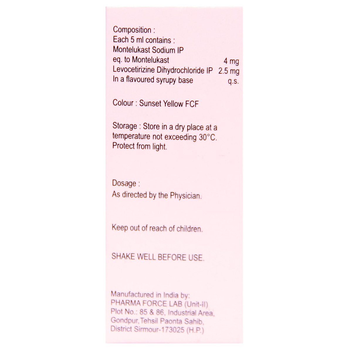 Monticope Suspension 60 ml, Pack of 1 Suspension Monticope Suspension 60 ml, Pack of 1 Suspension