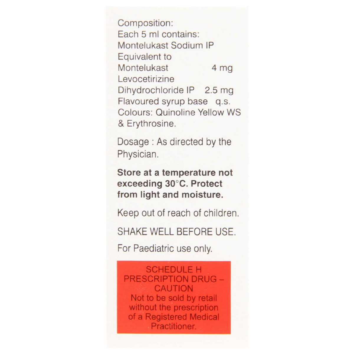 Montina L Syrup 30 ml, Pack of 1 Syrup Montina L Syrup 30 ml, Pack of 1 Syrup