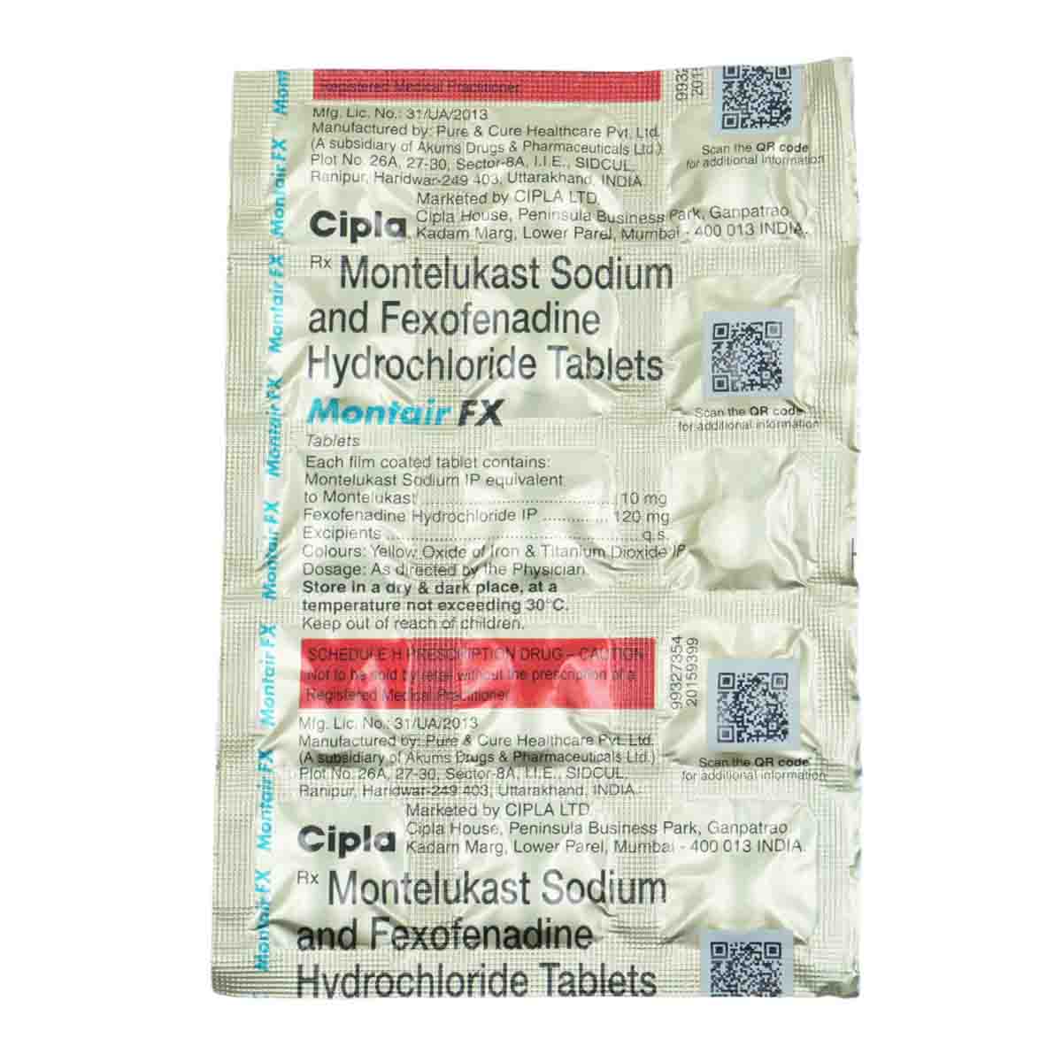 Montair FX Tablet 15's, Pack of 15 TABLETS Montair FX Tablet 15's, Pack of 15 TABLETS