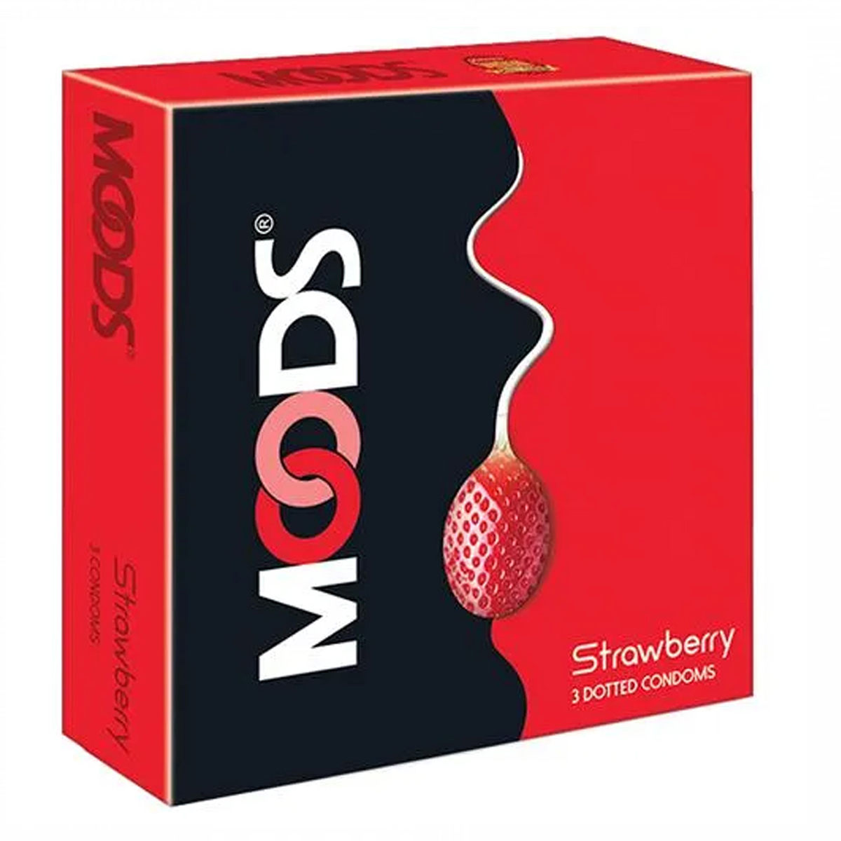 Moods Dotted Strawberry Flavour Condoms, 3 Count, Pack of 1 Moods Dotted Strawberry Flavour Condoms, 3 Count, Pack of 1