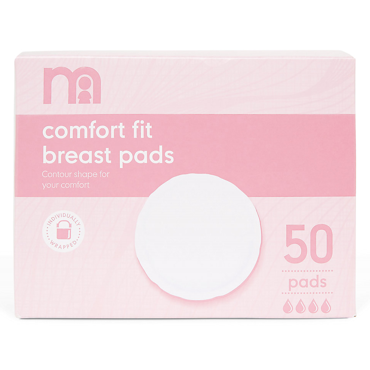 Mothercare Comfort Fit Breast Pads, 50 Count, Pack of 1 Mothercare Comfort Fit Breast Pads, 50 Count, Pack of 1