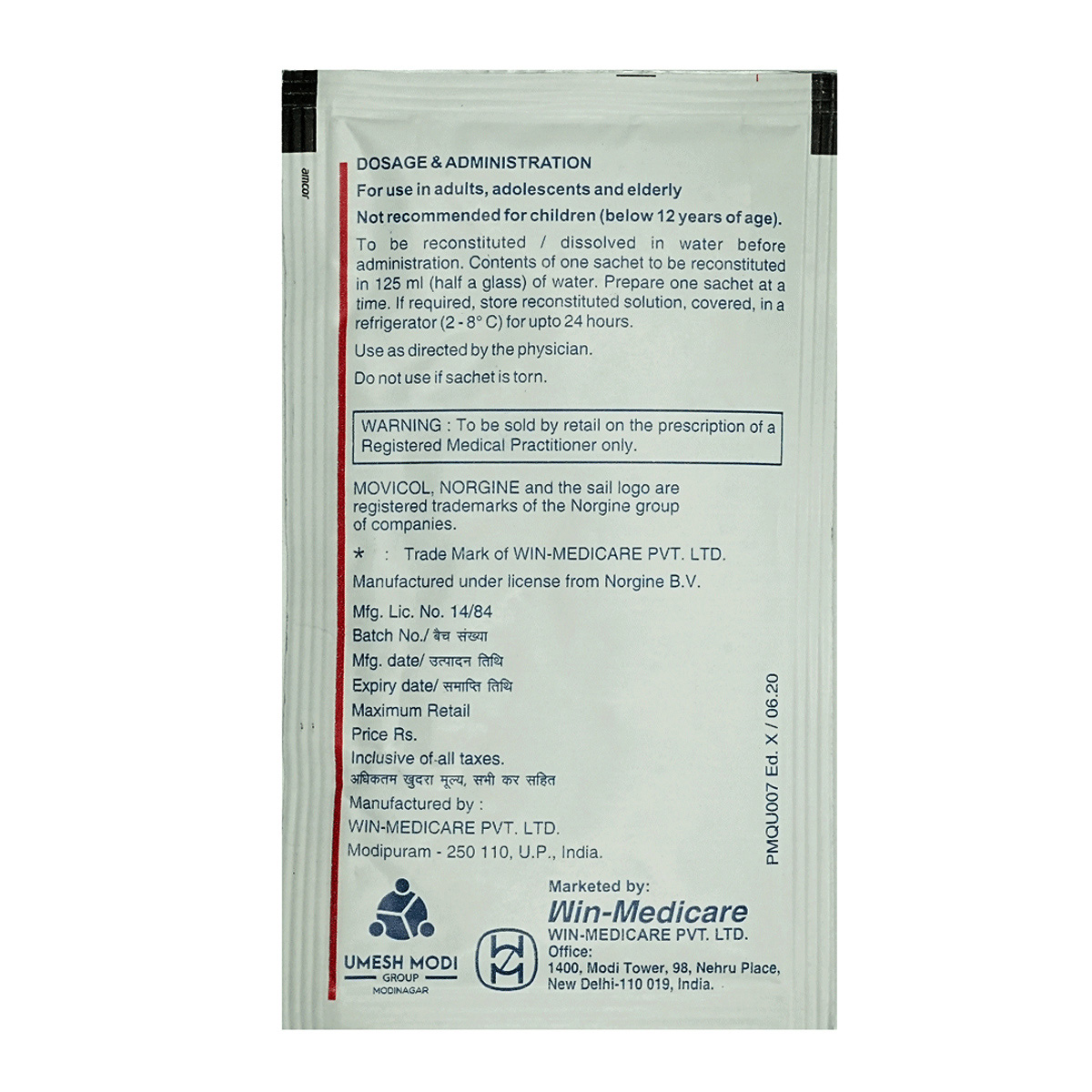 Movicol Sachet 13.81 gm, Pack of 1 POWDER Movicol Sachet 13.81 gm, Pack of 1 POWDER