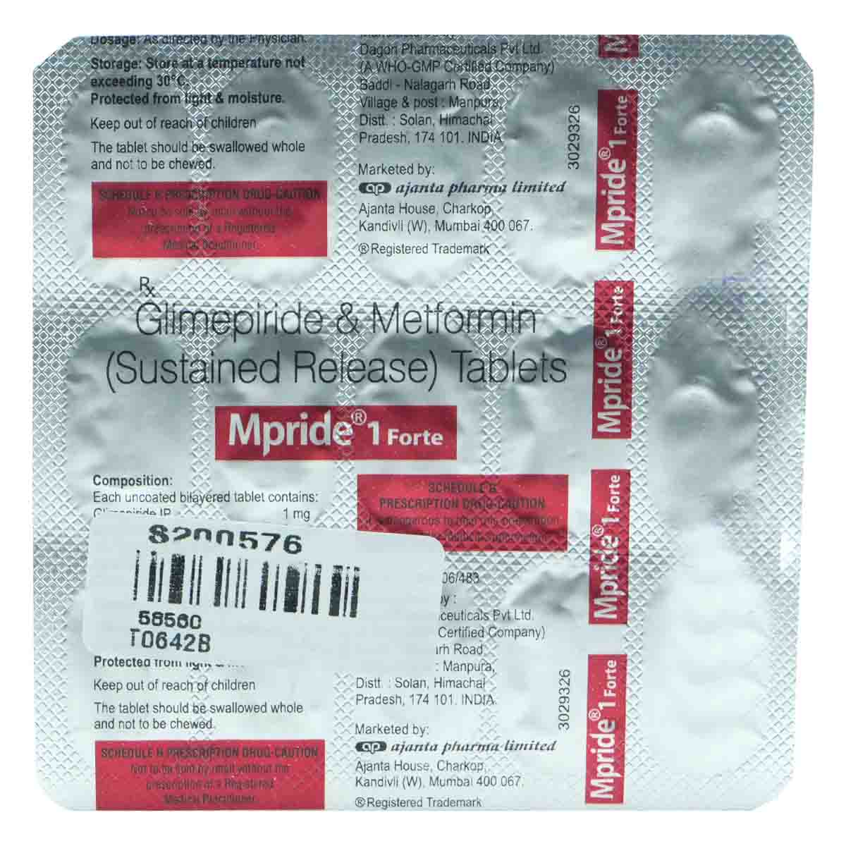 Mpride 1 Forte Tablet 15's, Pack of 15 TABLETS Mpride 1 Forte Tablet 15's, Pack of 15 TABLETS