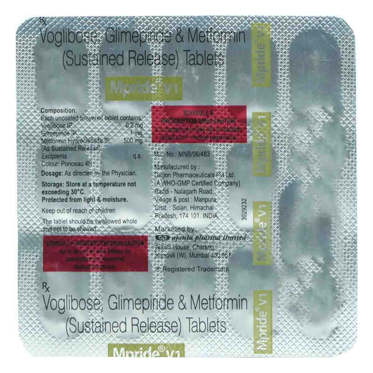 Mpride V 1 Tablet 15's, Pack of 15 TABLETS Mpride V 1 Tablet 15's, Pack of 15 TABLETS