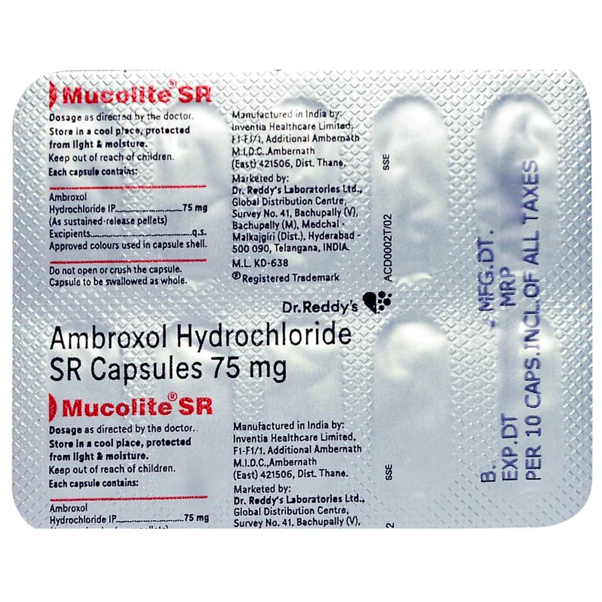 Mucolite SR Capsule 10's, Pack of 10 CAPSULES Mucolite SR Capsule 10's, Pack of 10 CAPSULES