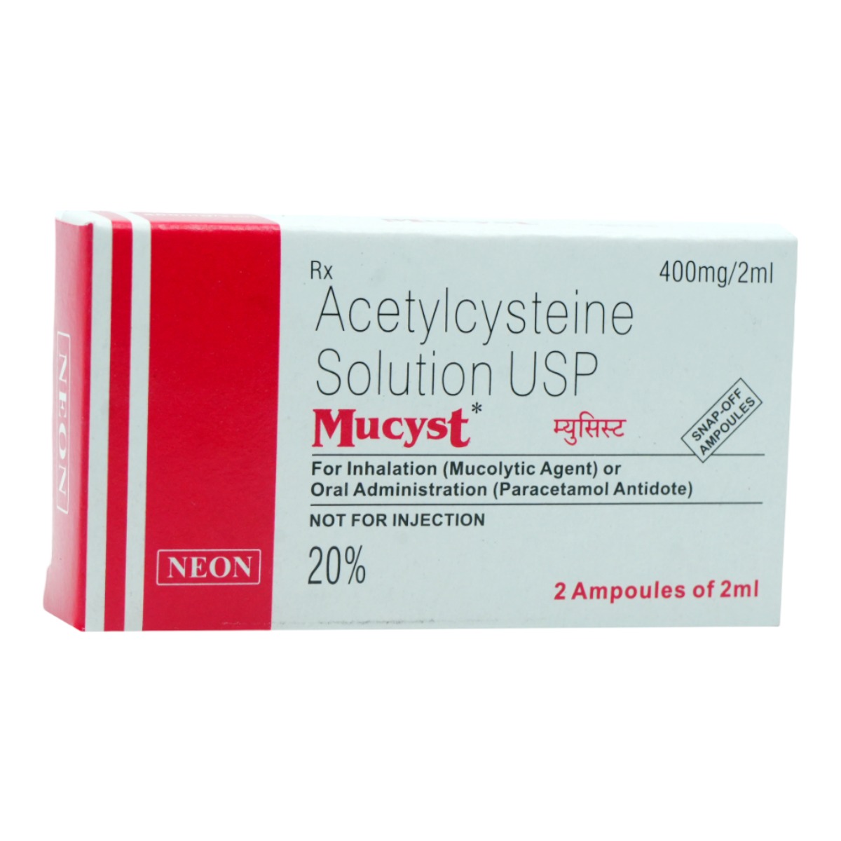 Mucyst 400 Injection 2 ml, Pack of 1 INJECTION Mucyst 400 Injection 2 ml, Pack of 1 INJECTION
