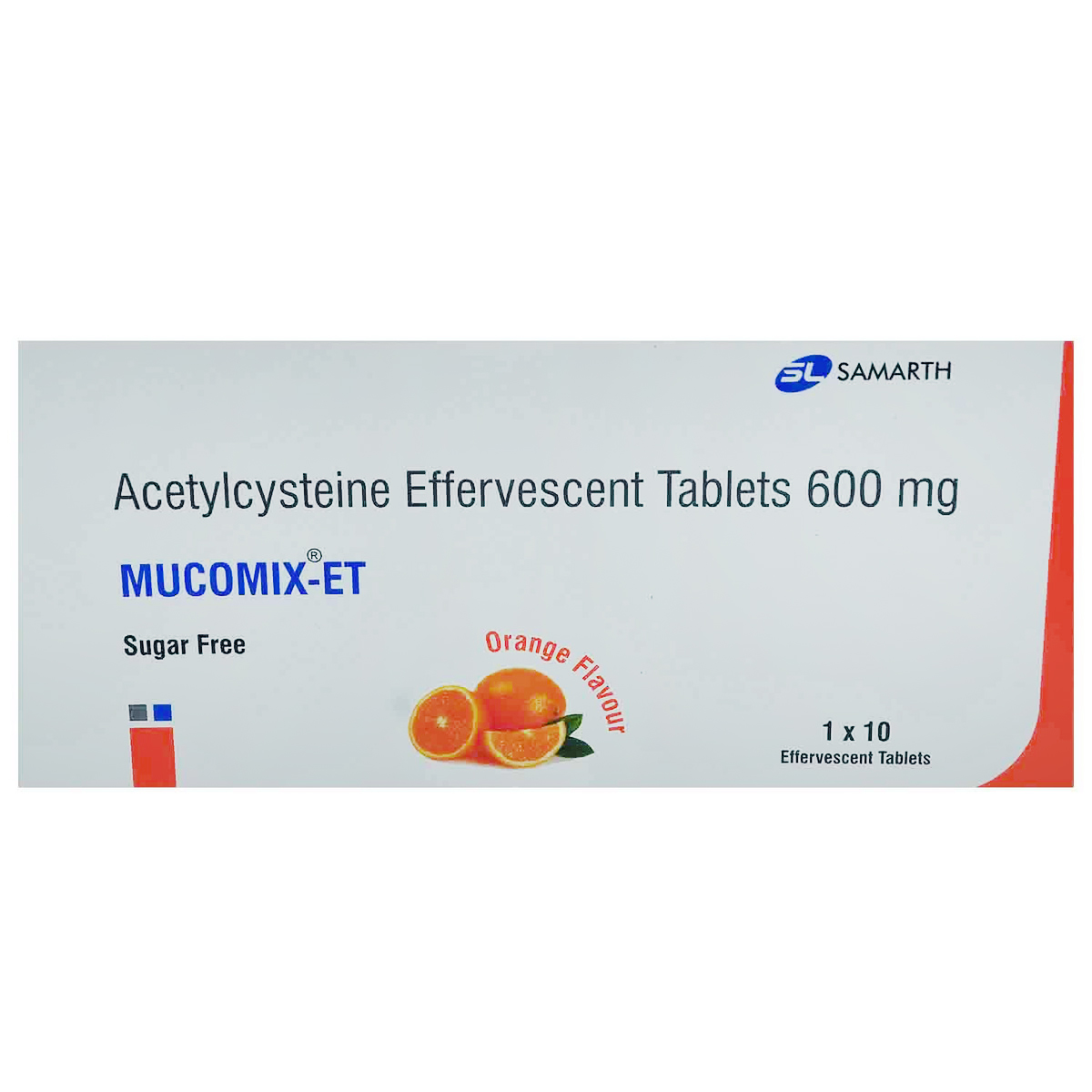 Mucomix ET Effervescent Orange Sugar Free Tablet 10's, Pack of 10 EFFERVESCENT TABLETS Mucomix ET Effervescent Orange Sugar Free Tablet 10's, Pack of 10 EFFERVESCENT TABLETS