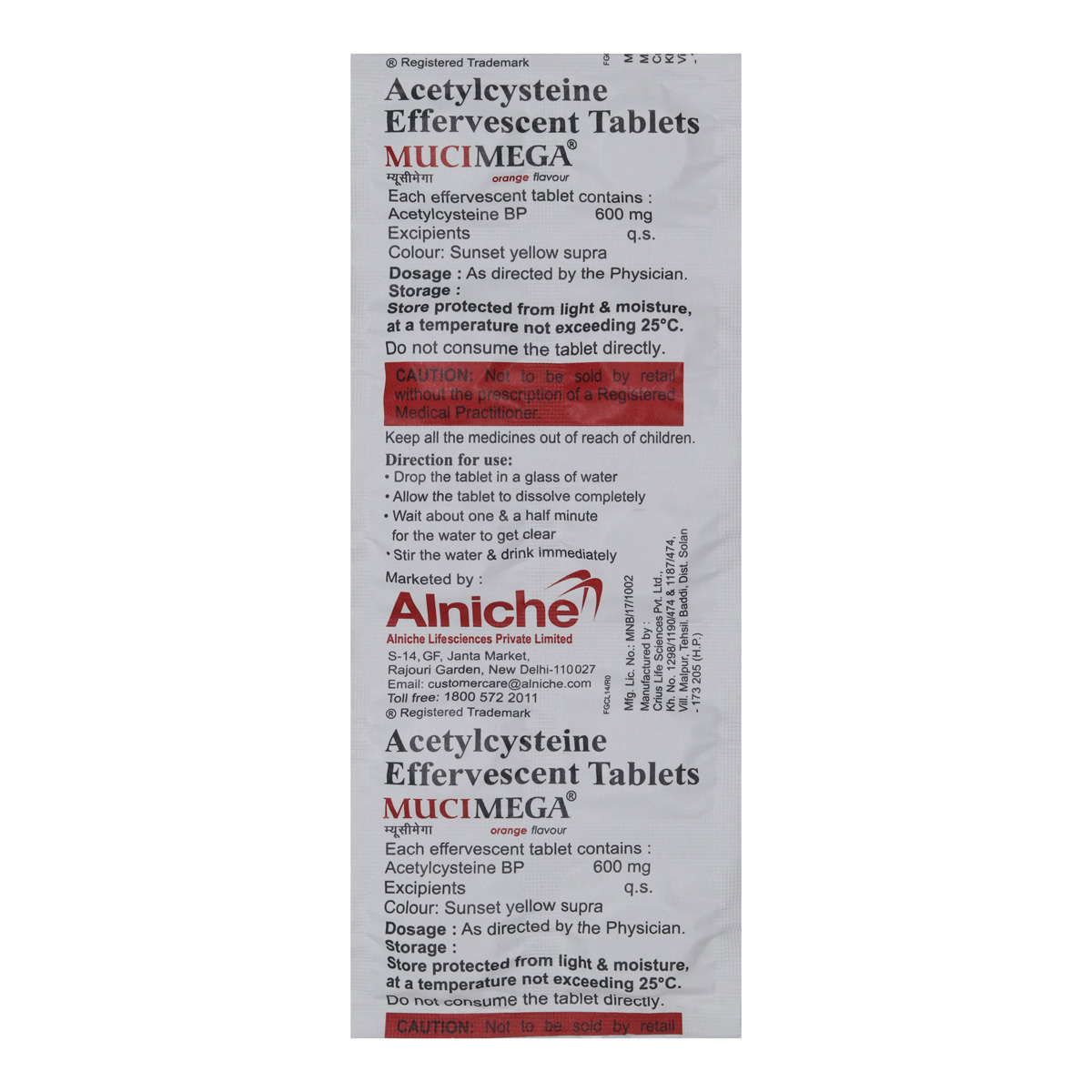 Mucimega Orange Flavour Tablet 10's, Pack of 10 TabletS Mucimega Orange Flavour Tablet 10's, Pack of 10 TabletS