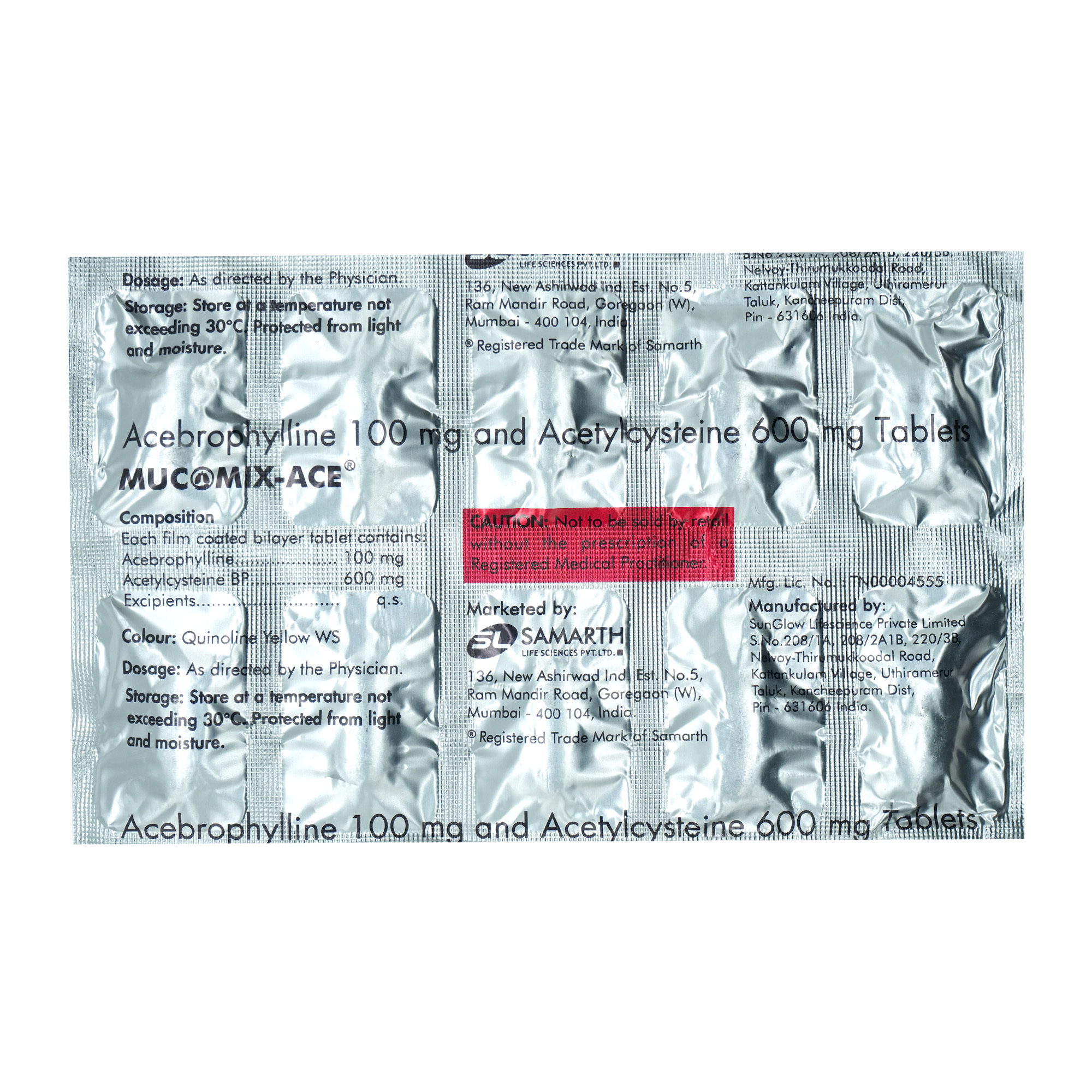 Mucomix-Ace Tablet 10's, Pack of 10 TabletS Mucomix-Ace Tablet 10's, Pack of 10 TabletS