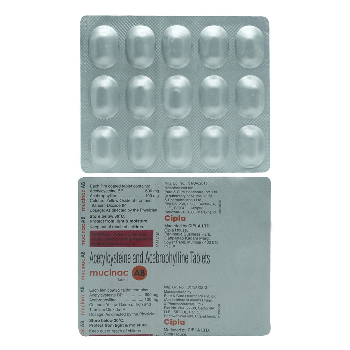 Mucinac AB Tablet 15's, Pack of 15 TabletS Mucinac AB Tablet 15's, Pack of 15 TabletS