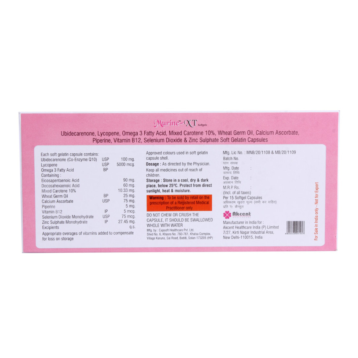 Murine-XT Capsule 15's Murine-XT Capsule 15's